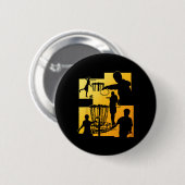 Lustiger Disc-Golf-Spieler Cool Flying Disk Sports Button (Vorne & Hinten)