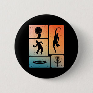 Lustiger Disc-Golf-Spieler Cool Flying Disk Sports Button
