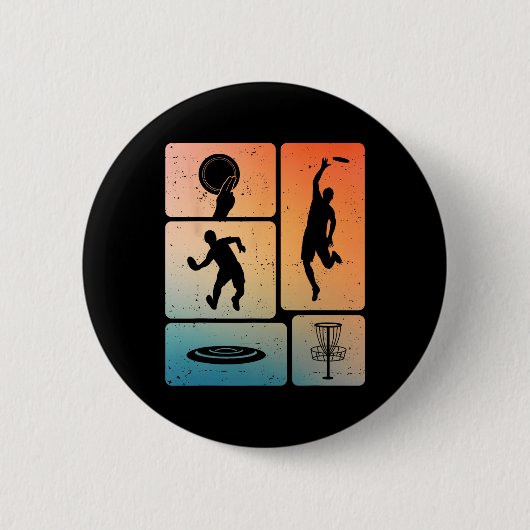 Lustiger Disc-Golf-Spieler Cool Flying Disk Sports Button (Vorderseite)