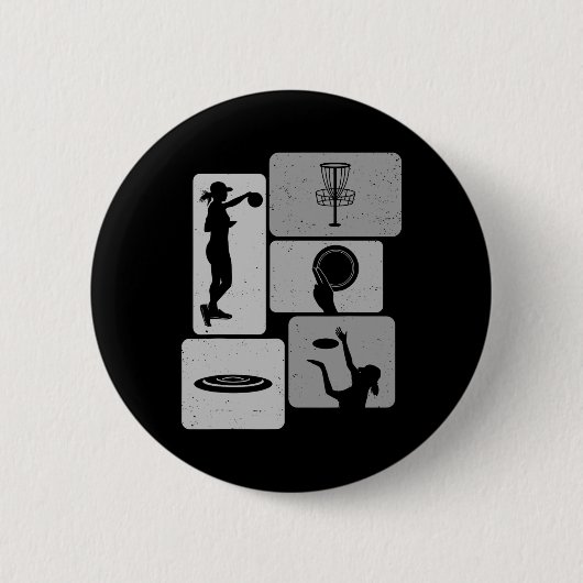 Lustiger Disc-Golf-Spieler Cooler Flying Disk Spor Button (Vorderseite)