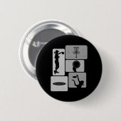 Lustiger Disc-Golf-Spieler Cooler Flying Disk Spor Button (Vorne & Hinten)