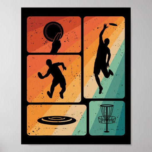 Lustiger Disc-Golf-Spieler Cooler Flying Disk Spor Poster (Vorne)