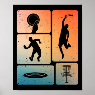 Lustiger Disc-Golf-Spieler Cooler Flying Disk Spor Poster