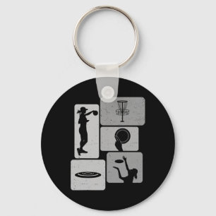 Lustiger Disc-Golf-Spieler Cooler Flying Disk Spor Schlüsselanhänger
