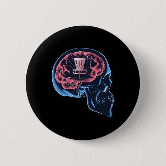 Lustiger Disc-Golf-Spieler Gehirn Disc Golf Sport  Button (Vorderseite)