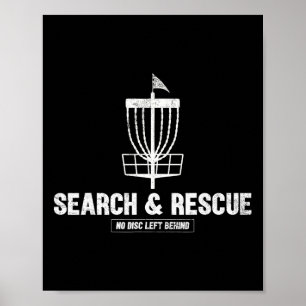 Lustiger Disc-Golf-Spieler Humor Suche und Rettung Poster