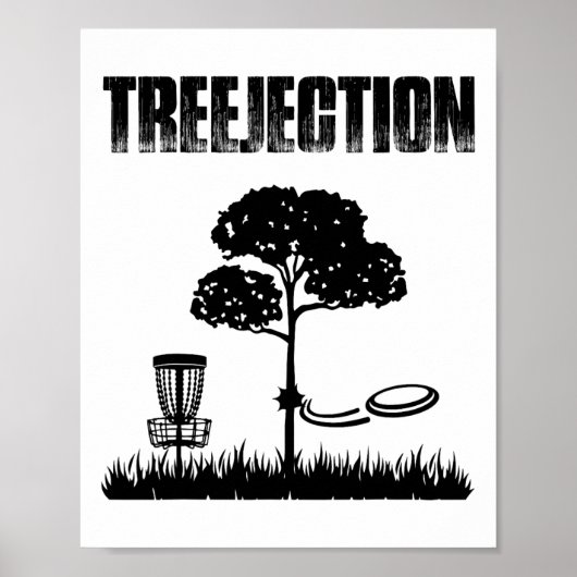 Lustiger Disc-Golf-Spieler Treejection Frisbee-Gol Poster (Vorne)