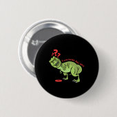 Lustiger Disc Golf T Rex Kinder Button (Vorne & Hinten)