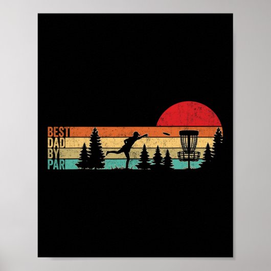 Lustiger Disc-Golf-Vater Bester Vater Nach Par Vin Poster (Vorne)