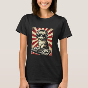Lustiger DJ-Katze Disco-Sound-Technik T-Shirt