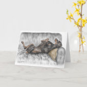 Lustiger Dobermann auf Sofa Karte (Gelbe Blume)