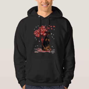 Lustiger Dobermann Herz Valentinstag Hund Papa Mam Hoodie