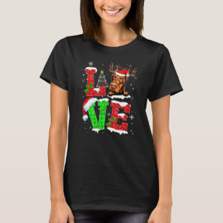 Lustiger Dobermann-Hund Baum Weihnachtsbeleuchtung T-Shirt
