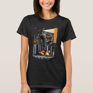 Lustiger Dobermann-Hund Kaiju-Monster Japanisch T-Shirt