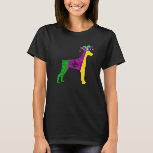 Lustiger Dobermann Hund Mardi Gras Party Maske Per T-Shirt