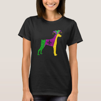 Lustiger Dobermann Hund Mardi Gras Party Maske Per T-Shirt