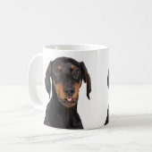Lustiger Dobermann pincher Welpe Kaffeetasse (Vorderseite Links)