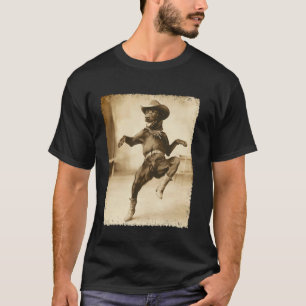 Lustiger Dobermann Pinscher Dummkopf Cowboy T-Shirt