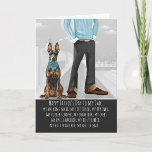 Lustiger Dobermann Pinscher Vater zum Vatertag Feiertagskarte