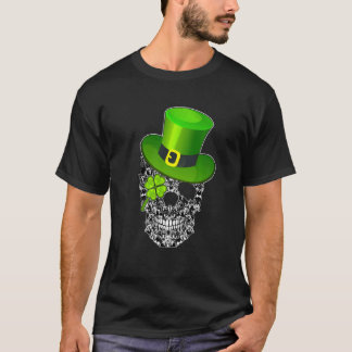 Lustiger Dobermann-Schädel-Hund St. Patrick's Day T-Shirt