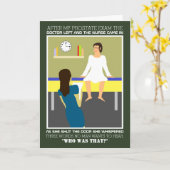 Lustiger Doktor-und Patienten-Witz, Komödie Karte (Gelbe Blume)