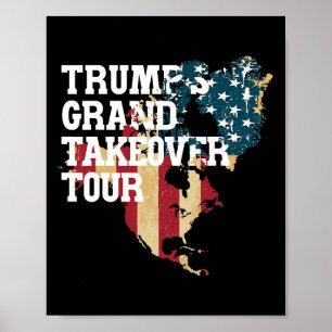 Lustiger Donald Trump Amerikanische Flagge Kanada Poster