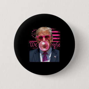 Lustiger Donald Trump Bubble Gum Rosa 4. Juli Amer Button