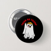 Lustiger Donald Trump Geist Kampf Faust Trick oder Button (Vorne & Hinten)