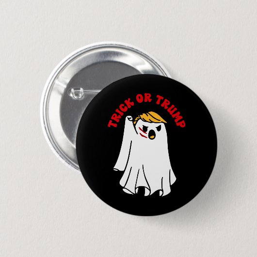 Lustiger Donald Trump Geist Kampf Faust Trick oder Button (Vorne & Hinten)