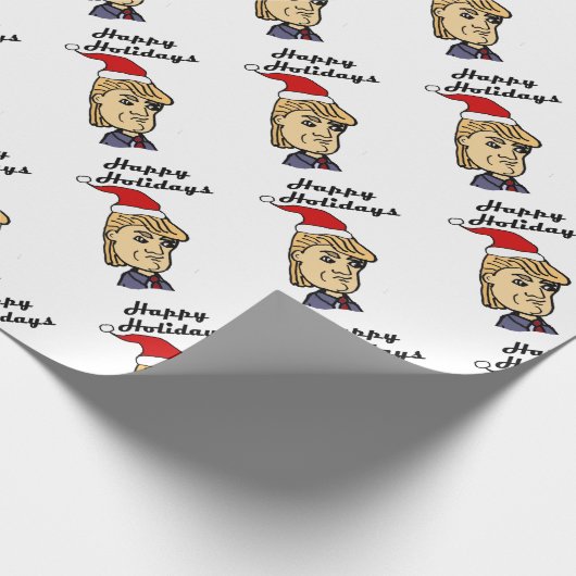 Lustiger Donald Trump im Geschenkpapier (Ecke)