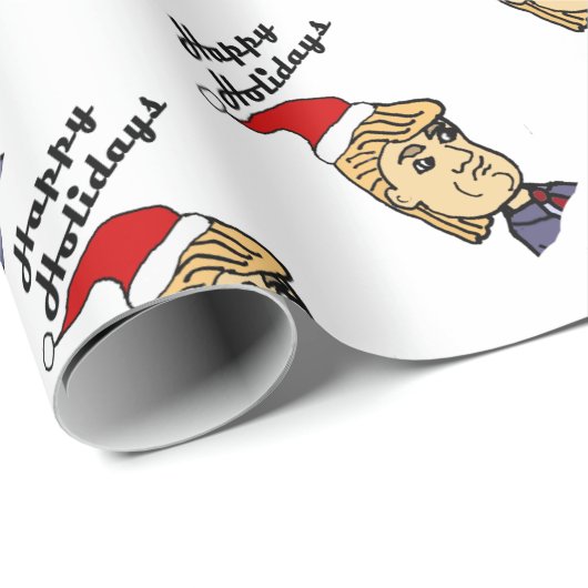Lustiger Donald Trump im Geschenkpapier (Rolleneckpunkt)