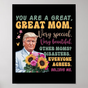 Lustiger Donald Trump Muttertag Halten Sie Blumen Poster