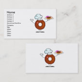 lustiger Donut-Donut-Koch-Cartozeichner Visitenkarte (Vorne/Hinten)