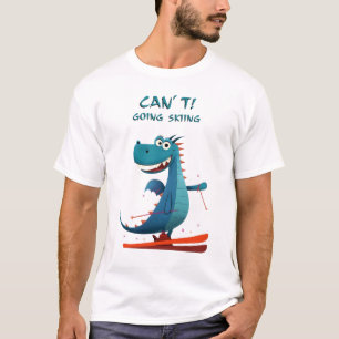 Lustiger Drache beim Skifahren Kann nicht Skifah T-Shirt