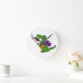 Lustiger Drache-Brateibisch-Cartoon Runde Wanduhr (Zuhause)