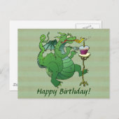 Lustiger Drache-durchbrennengeburtstags-Kerzen Postkarte (Vorne/Hinten)