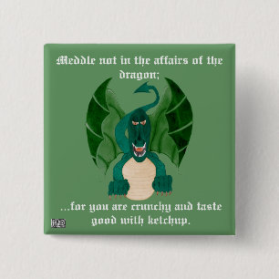 Lustiger Drache-Knopf Button