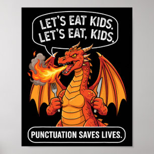 Lustiger Drache, Lasst uns Kinder essen, Kommas re Poster