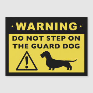 Lustiger Drahthaar-Dachshund-Wachhund-Warnung Magnetkarte