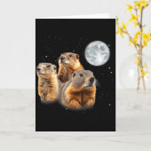 Lustiger drei Murmeltier Mond Murmeltiertag  Karte (Gelbe Blume)