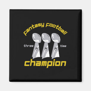 Lustiger dreimaliger Fantasy-Football-Ligameister Magnet
