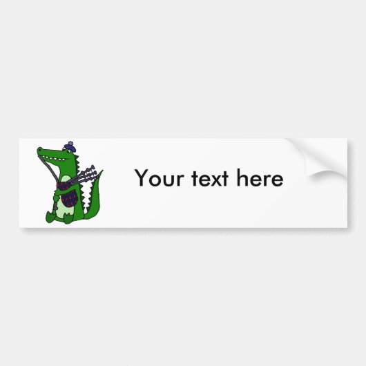 Lustiger Dudelsack, der Alligator spielt Autoaufkleber (Vorne)