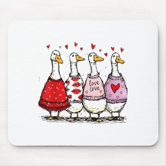 Lustiger Dummer Gans Valentinstag Trendiger Valent Mousepad (Vorne)
