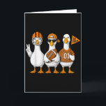 Lustiger dummer Gänse-Enten-Fußball-Herbst-Footbal Karte<br><div class="desc">Lustiger dummer Gänse-Enten-Fußball-Herbst-Fußball-Spiel-Tag-Jubel</div>