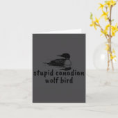 Lustiger dummer kanadischer Wolf Vogel Loon Karte (Gelbe Blume)
