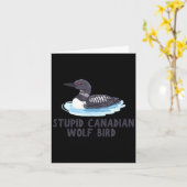 Lustiger dummer kanadischer Wolf Vogel Loons  Karte (Gelbe Blume)