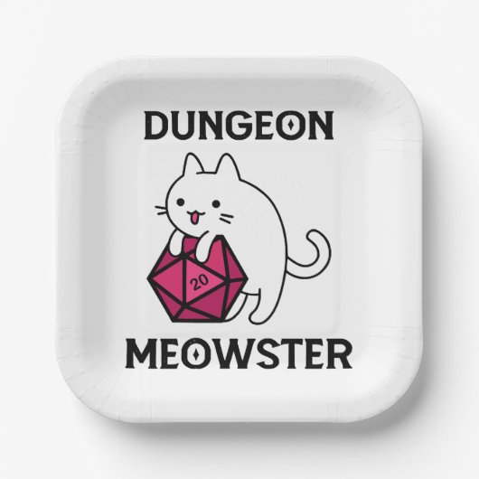 Lustiger Dungeon-Meister-Katze Pappteller (Vorderseite)