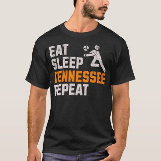 Lustiger Eat Sleep Tennessee Repeat Volunr State V T-Shirt