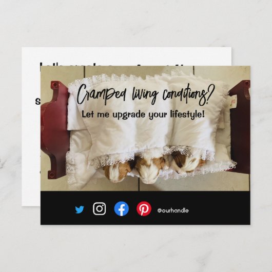 lustiger echter Anwesen Postkarte verkrampfter leb (Vorne/Hinten)