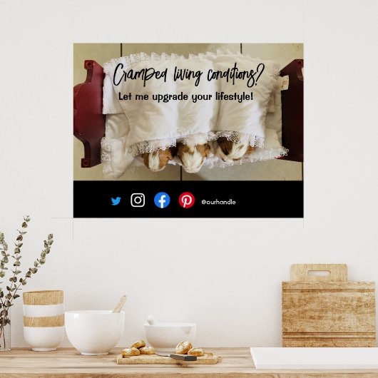 lustiger echter Anwesen Postkarte verkrampfter leb Poster (Küche)